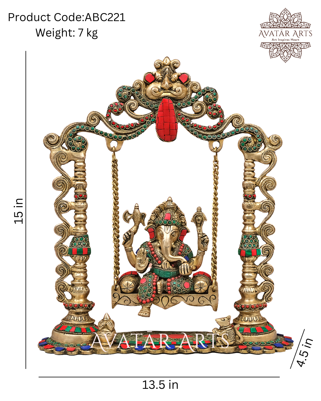 Brass Lord Ganesha Swing