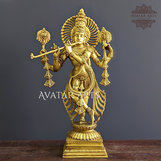 Krishna Statue in Brass for Home Temple