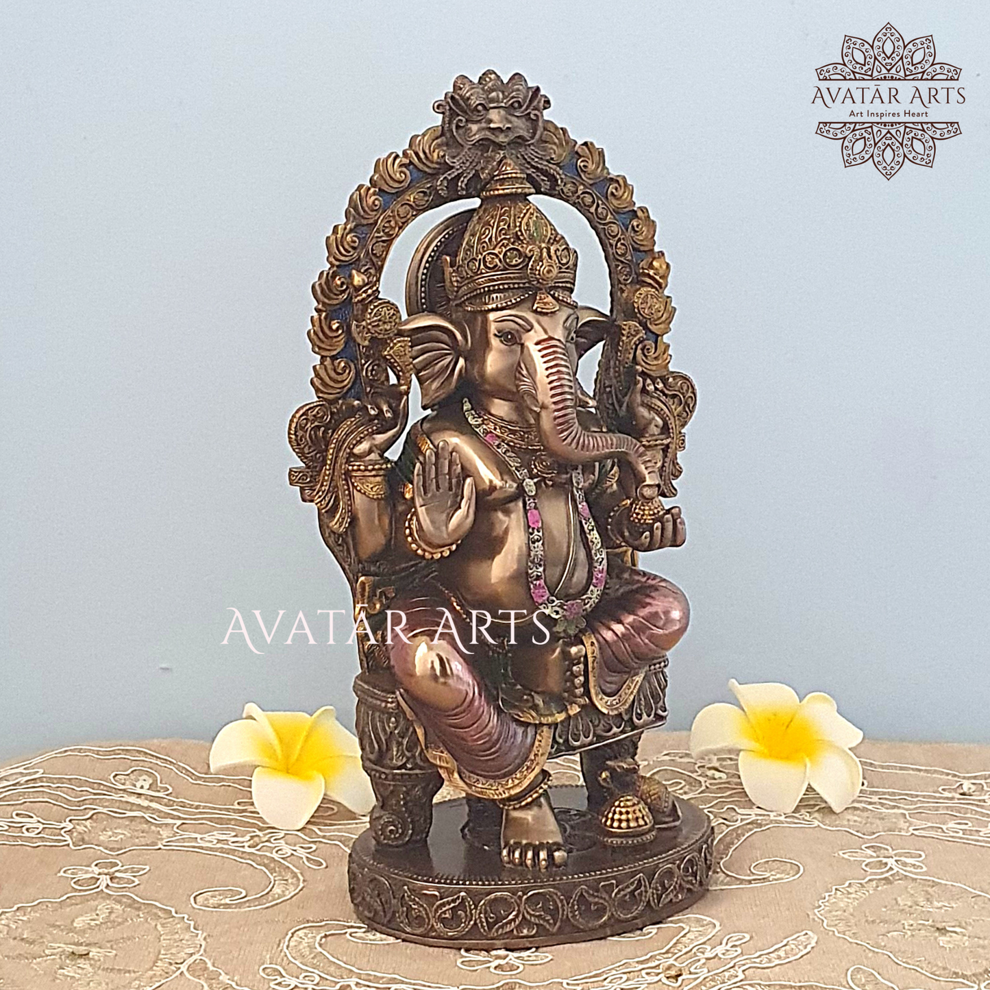 Lord Ganesha Statue With Temple Arch