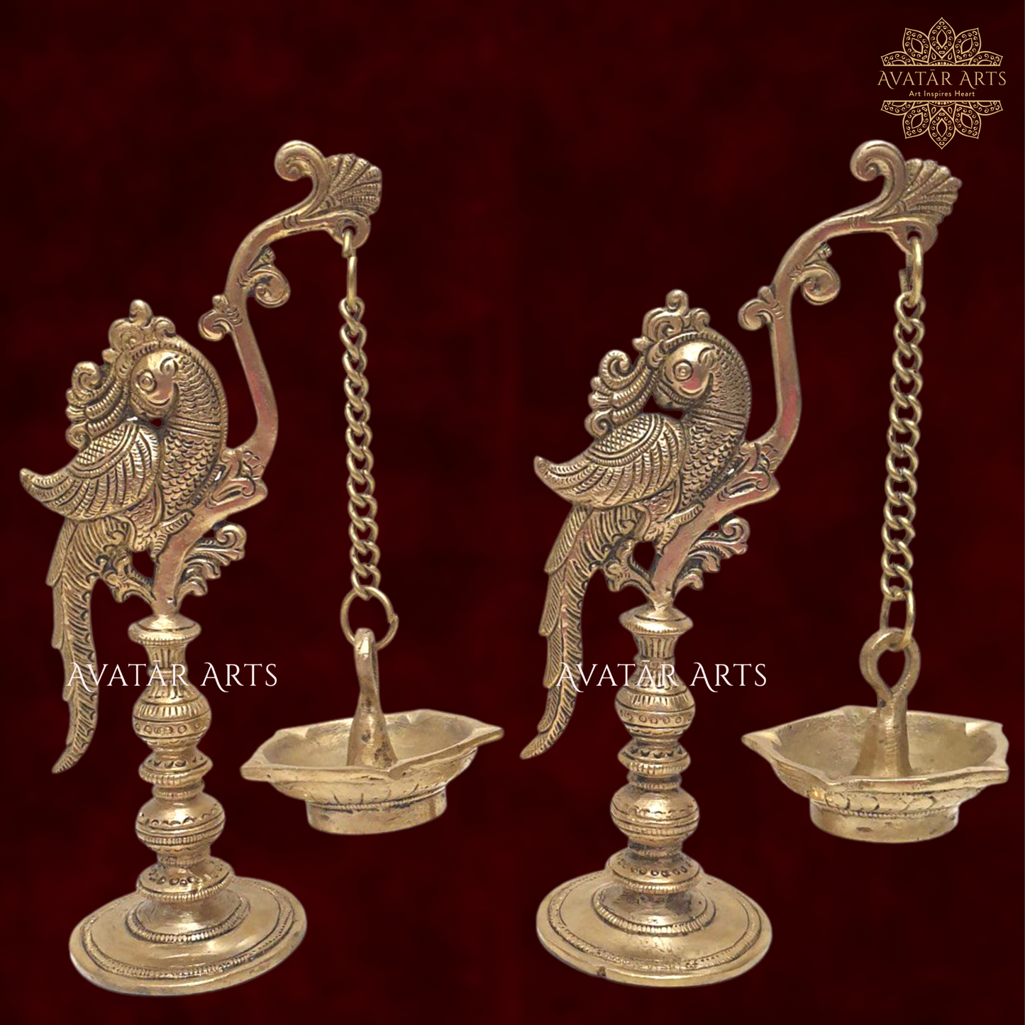 Brass parrot lamp