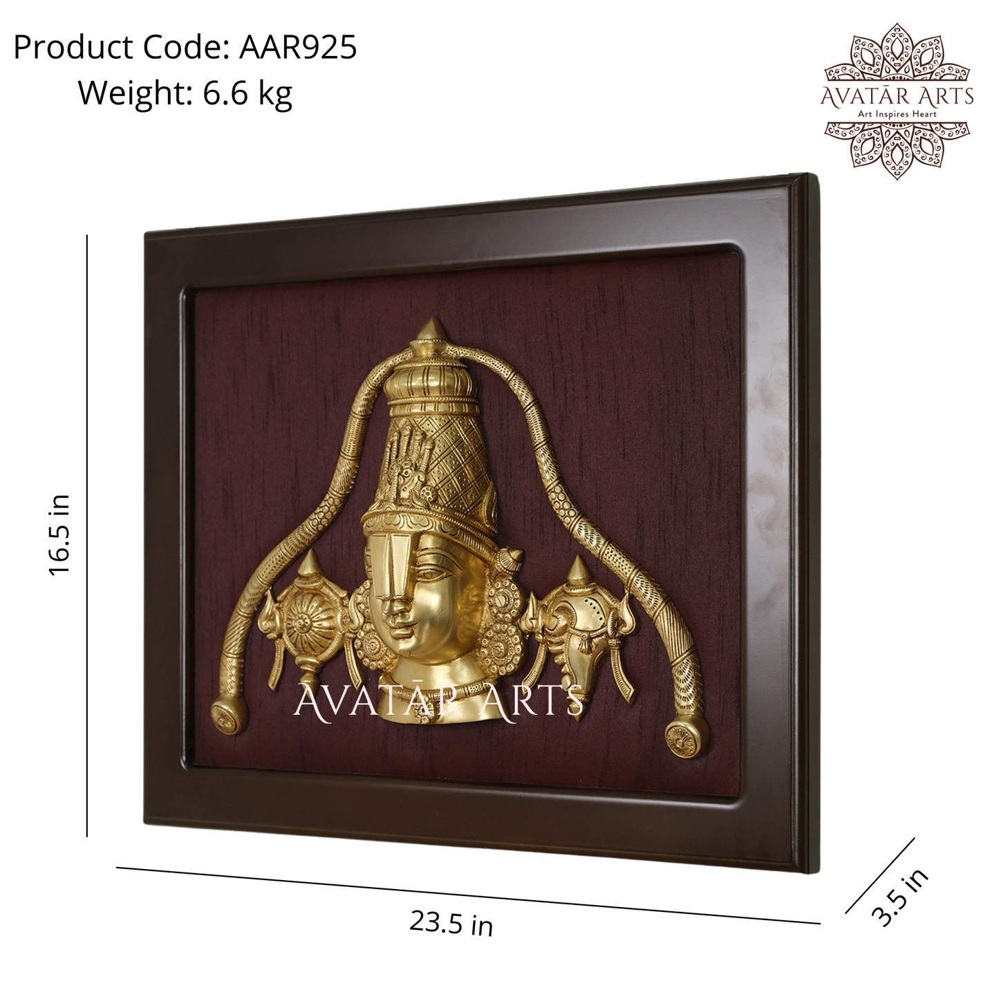 Brass Tirupati Balaji/ Venkateshwara Frame