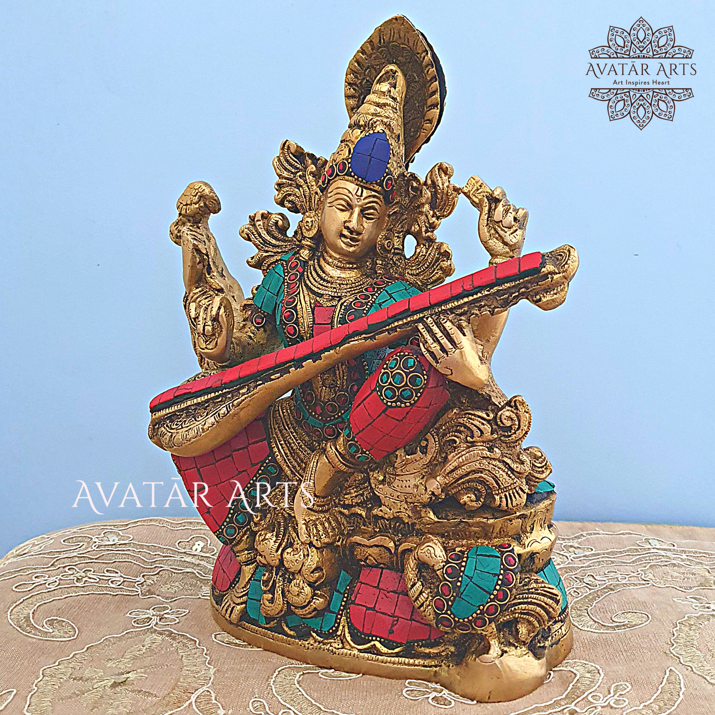 Brass Goddess Saraswati