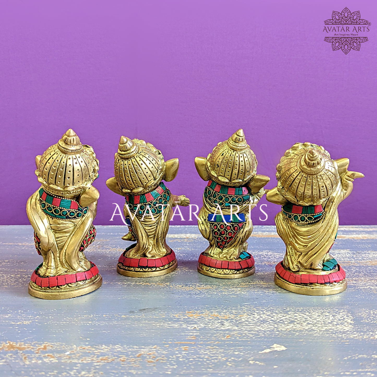 Baby Ganesha Dancing, Set of four