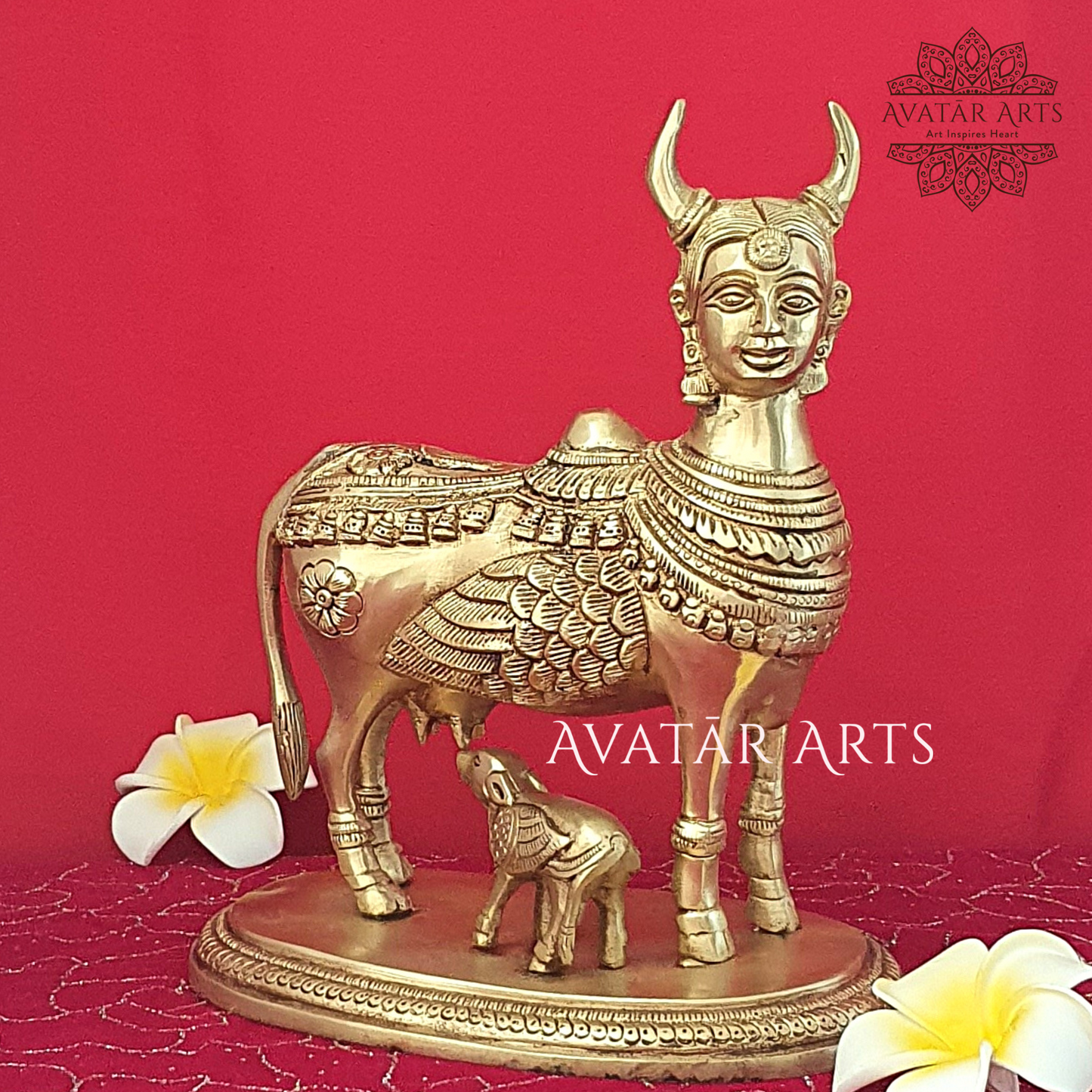 Brass Kamdhenu Cow Of Plenty