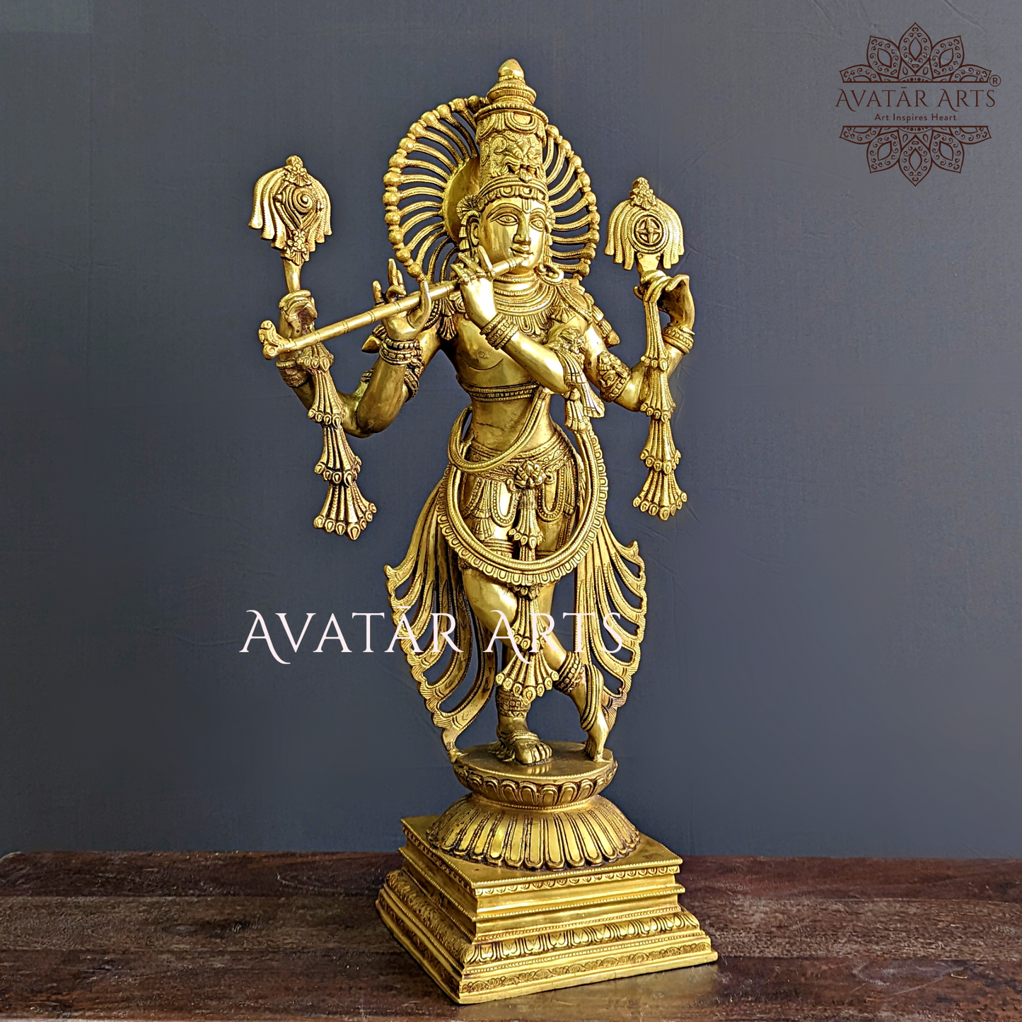 Krishna Statue in Brass for Home Temple