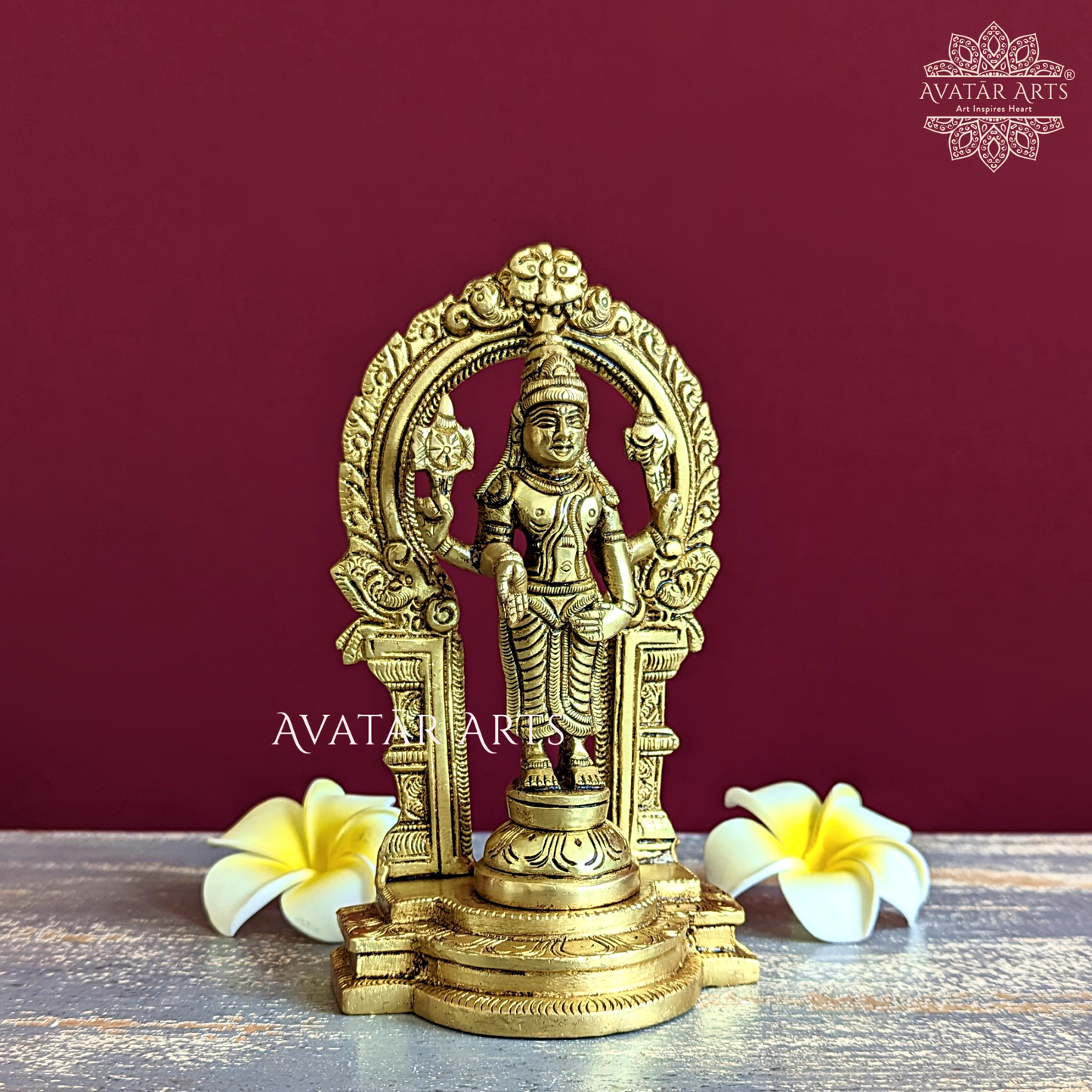 Lord Vishnu Idol with Temple Arch