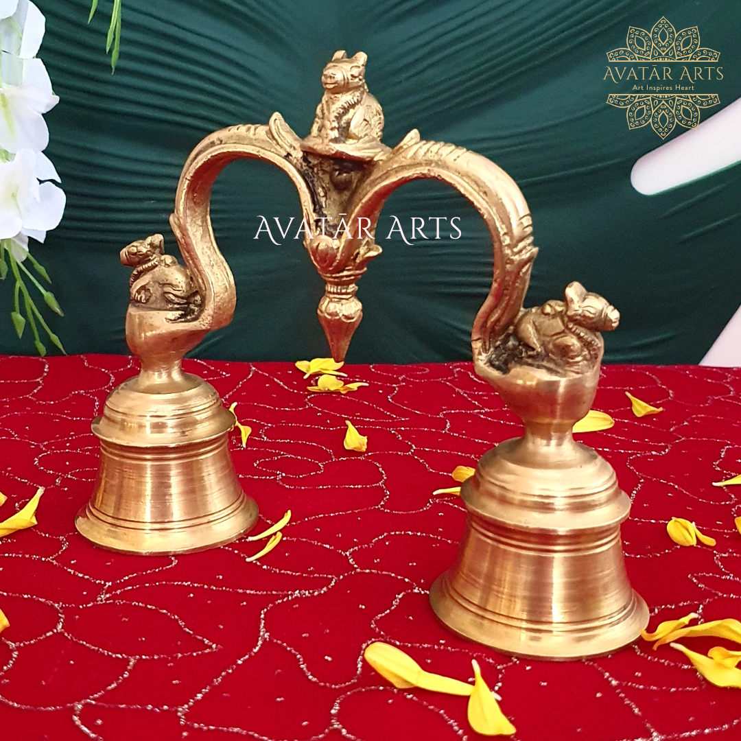 Brass Double Hand Bell for Puja