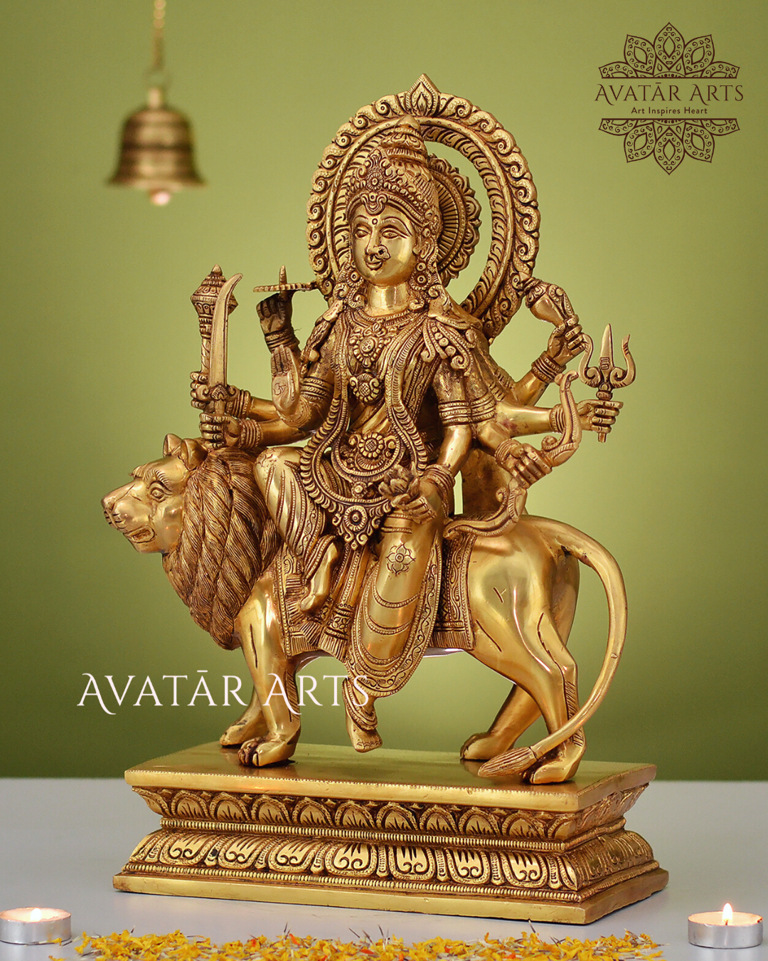 Brass Goddess Durga Statue