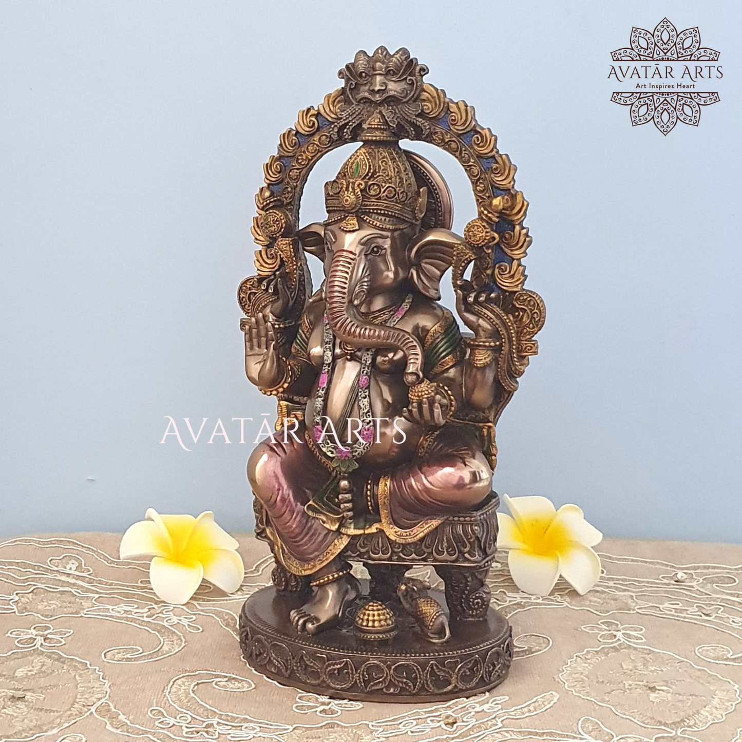 Lord Ganesha Statue With Temple Arch