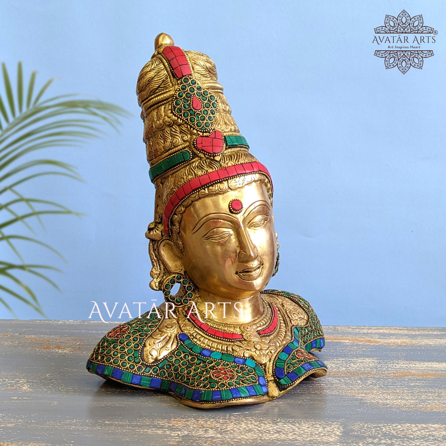 Brass Parvati Bust For Home Decor