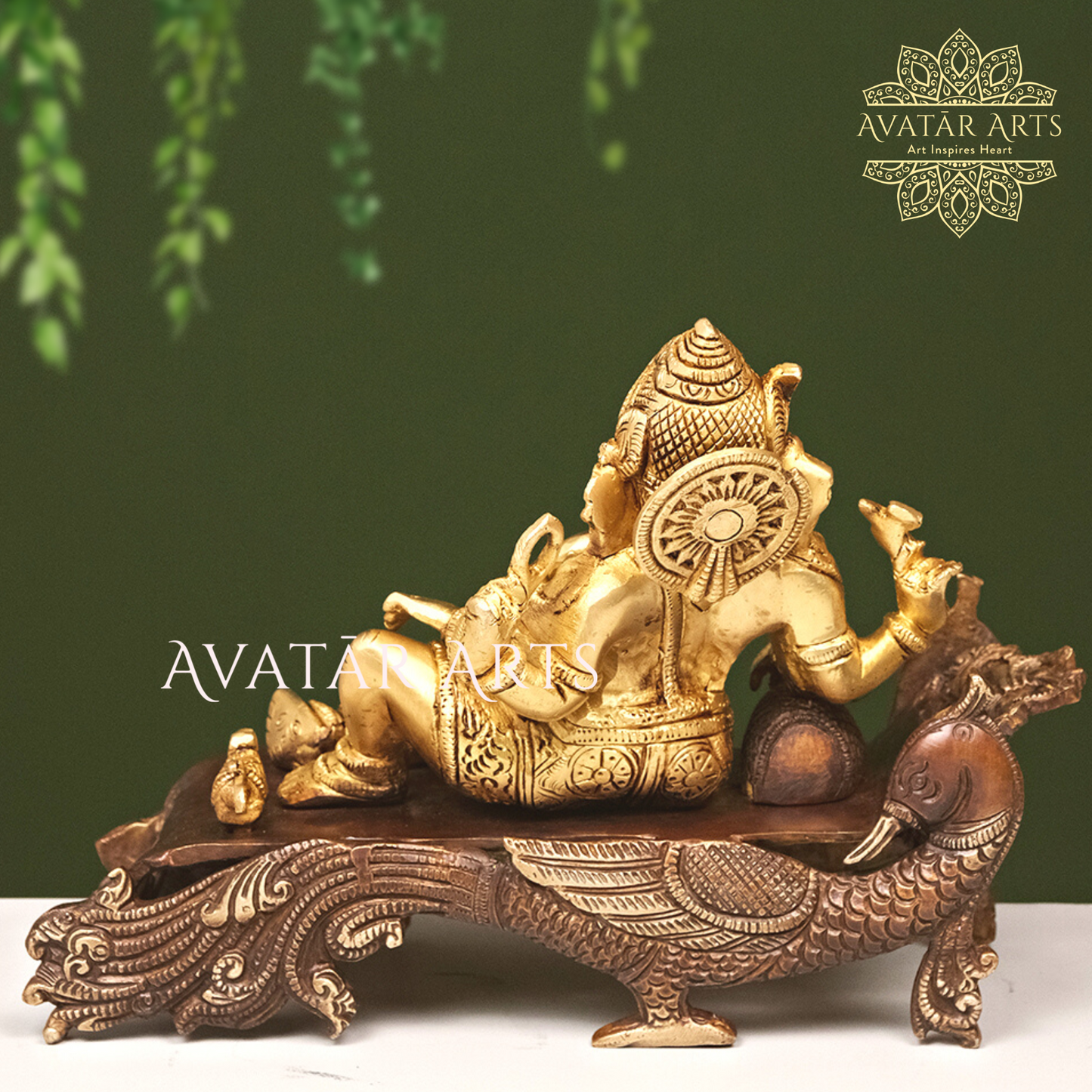 Brass Relaxing Ganesha on Couch