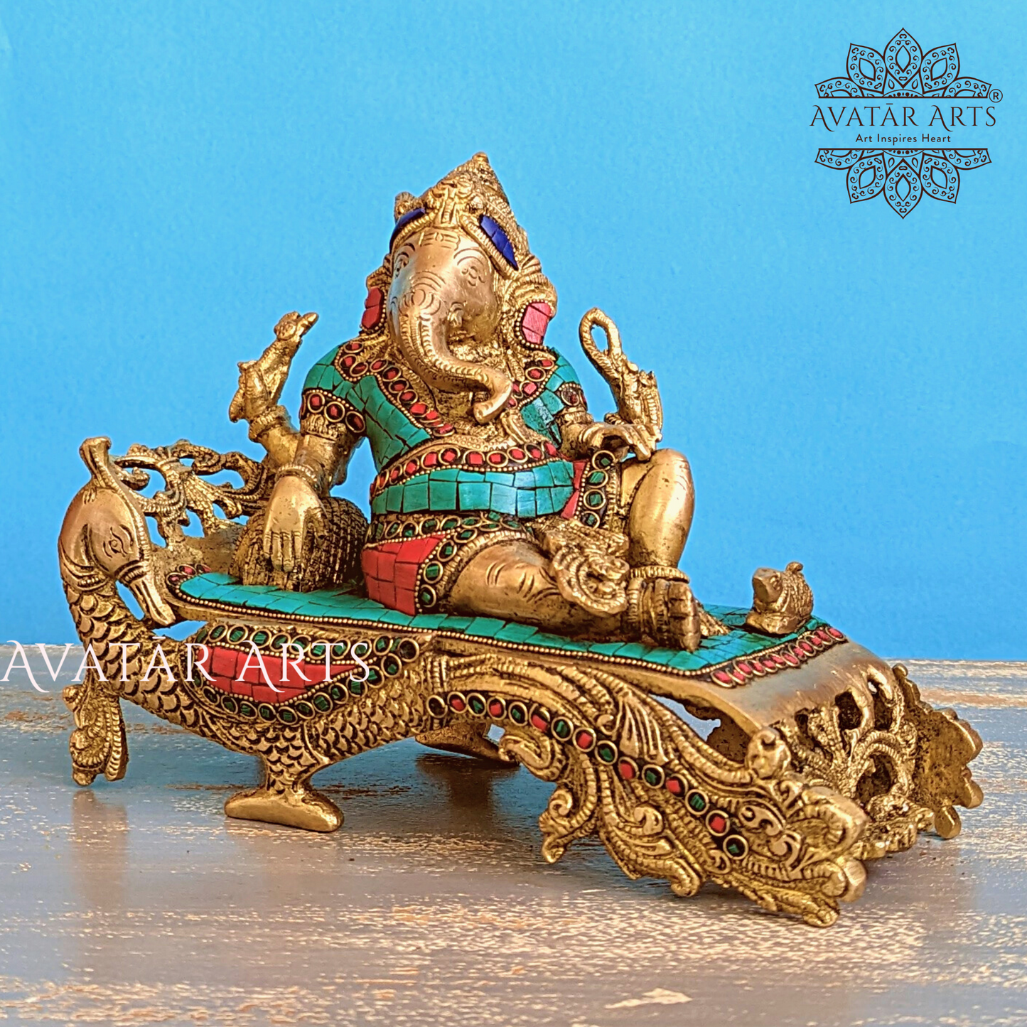 Relaxing Lord Ganesha on Couch