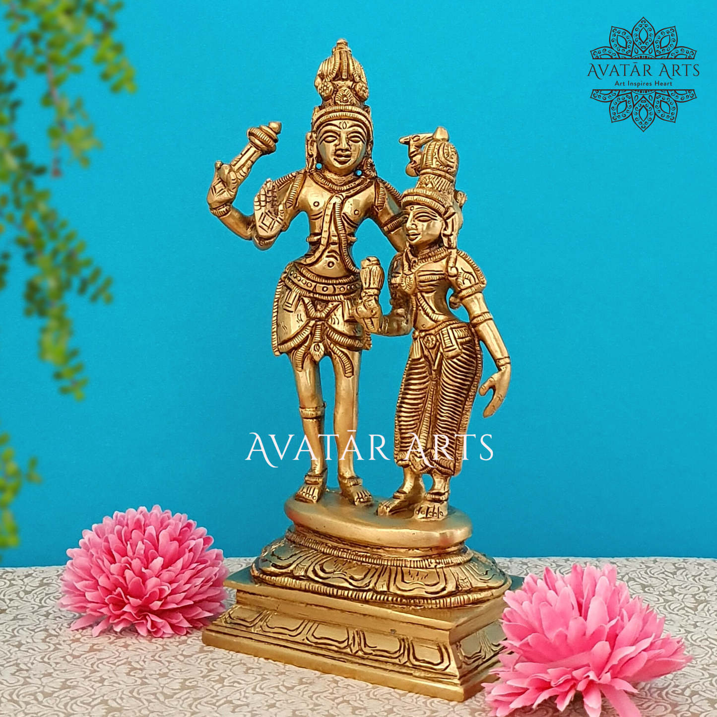 Shiva And Parvati In Brass