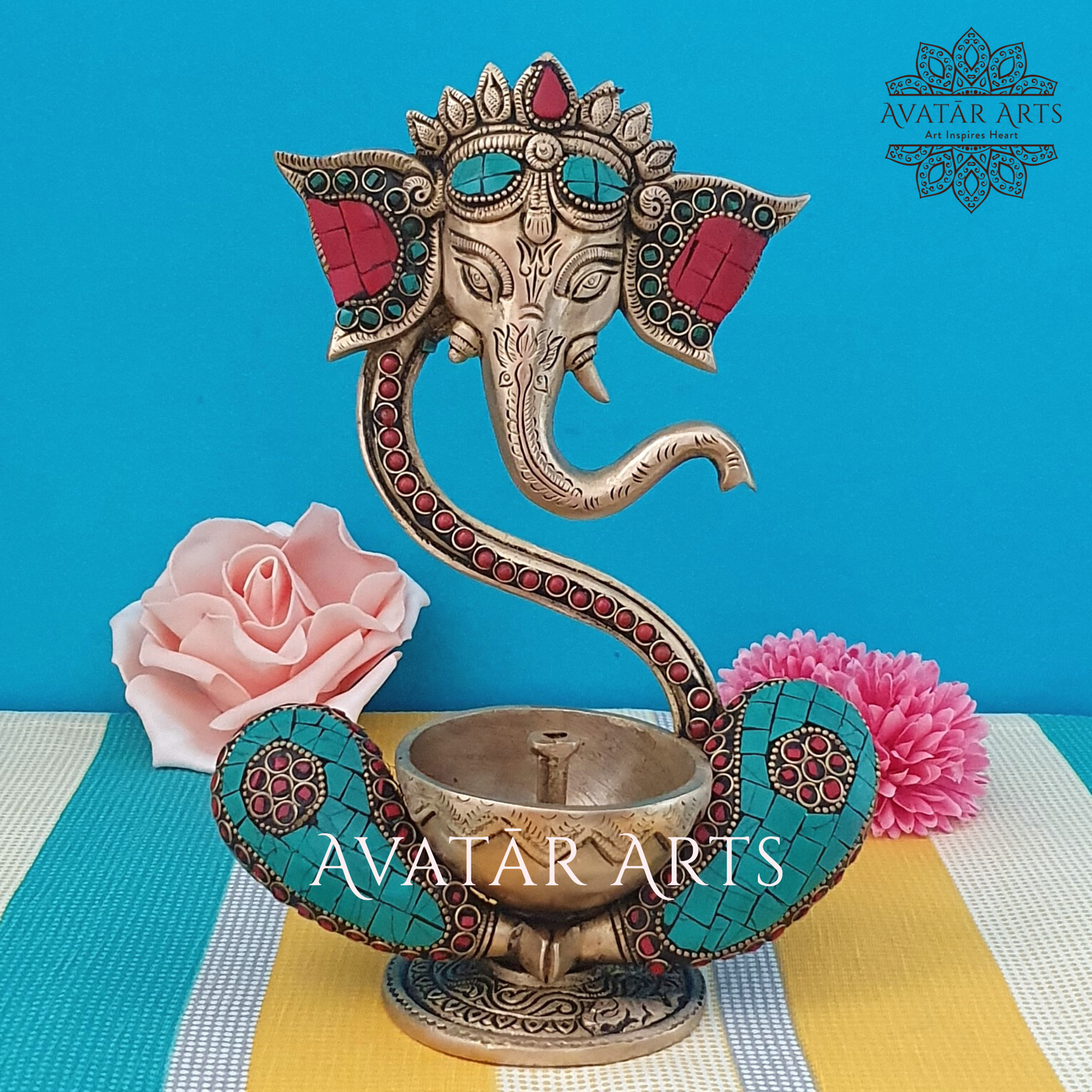 Brass Ganesha Diya