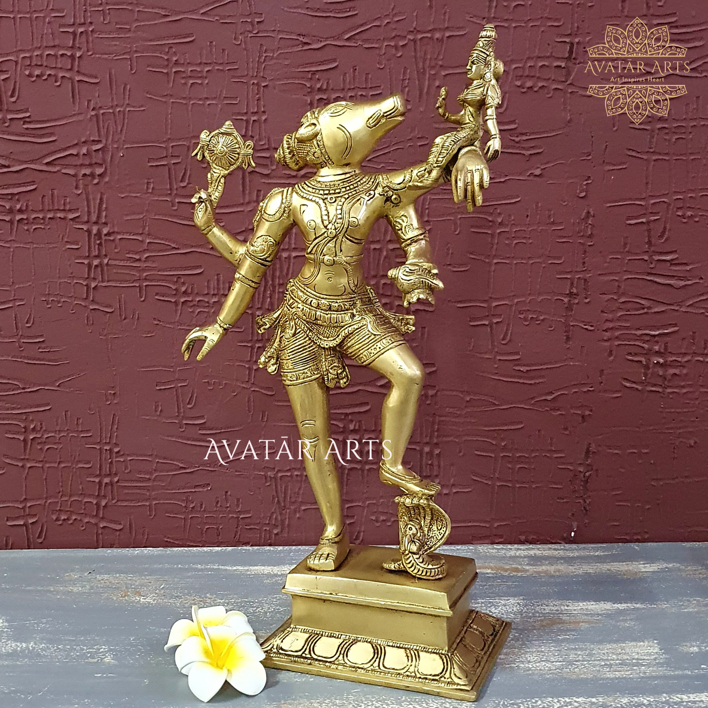 Lord Varaha with Bhudevi Idol In Brass For Home Temple