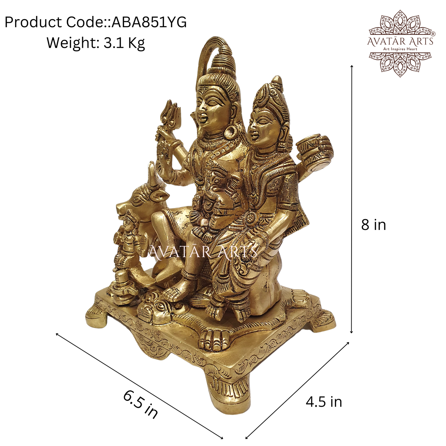 Shiva Parivar Idol for Home Temple