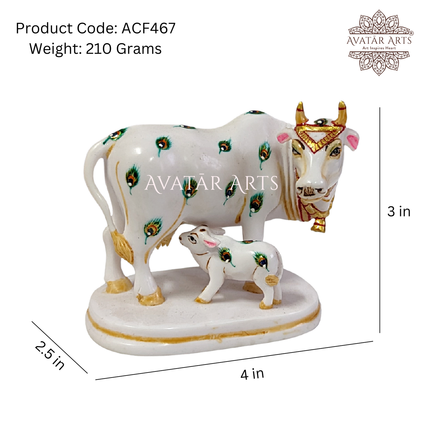 Cow and Calf with Hand Painting