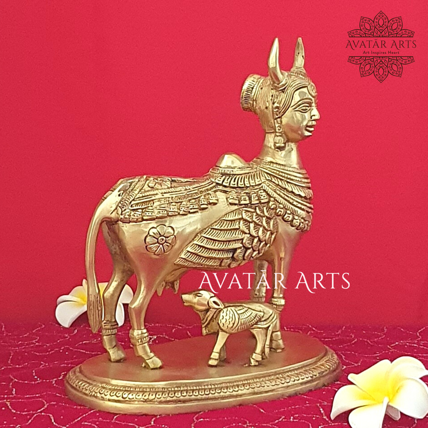 Brass Kamdhenu Cow Of Plenty