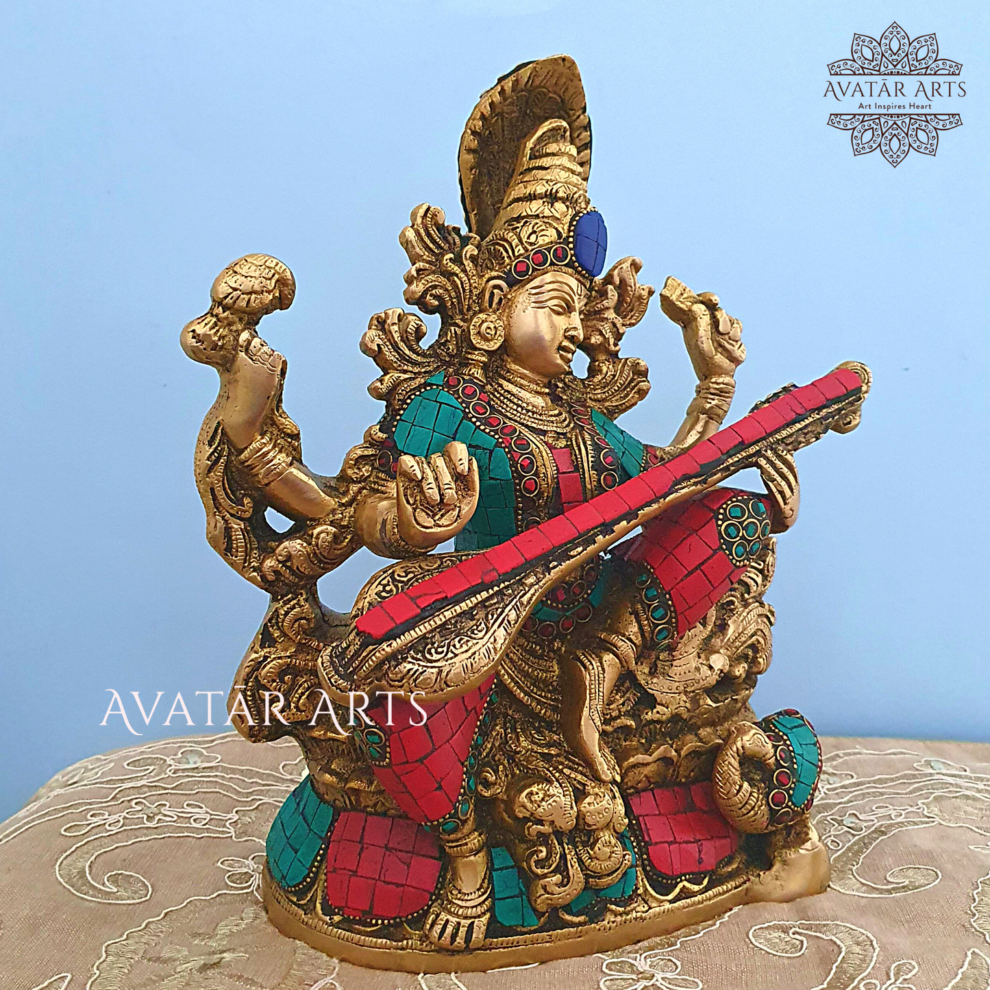 Brass Goddess Saraswati