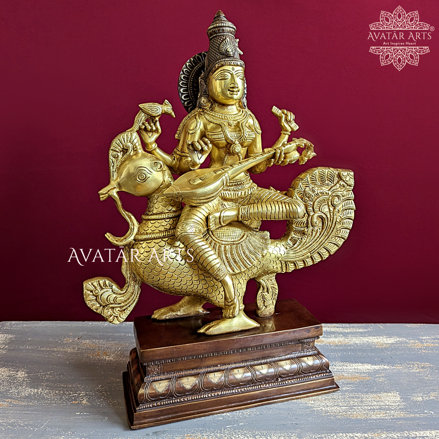 Devi Saraswati Idol in Brass