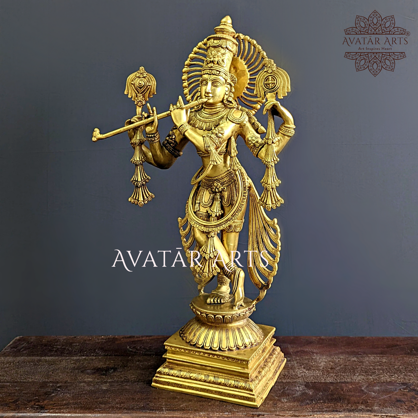 Krishna Statue in Brass for Home Temple