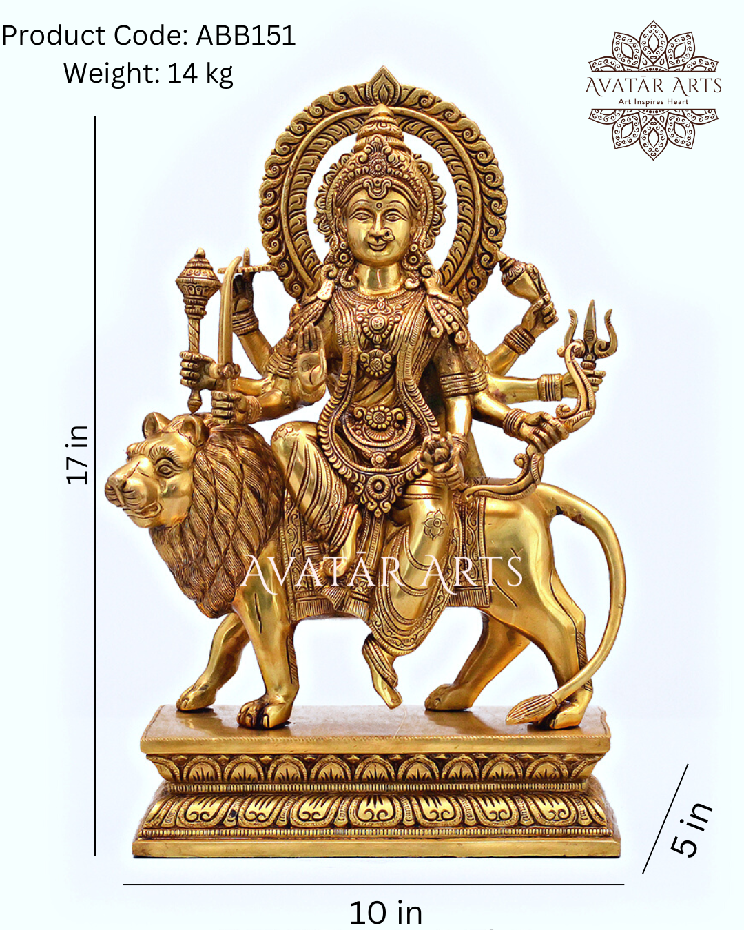 Brass Goddess Durga Statue