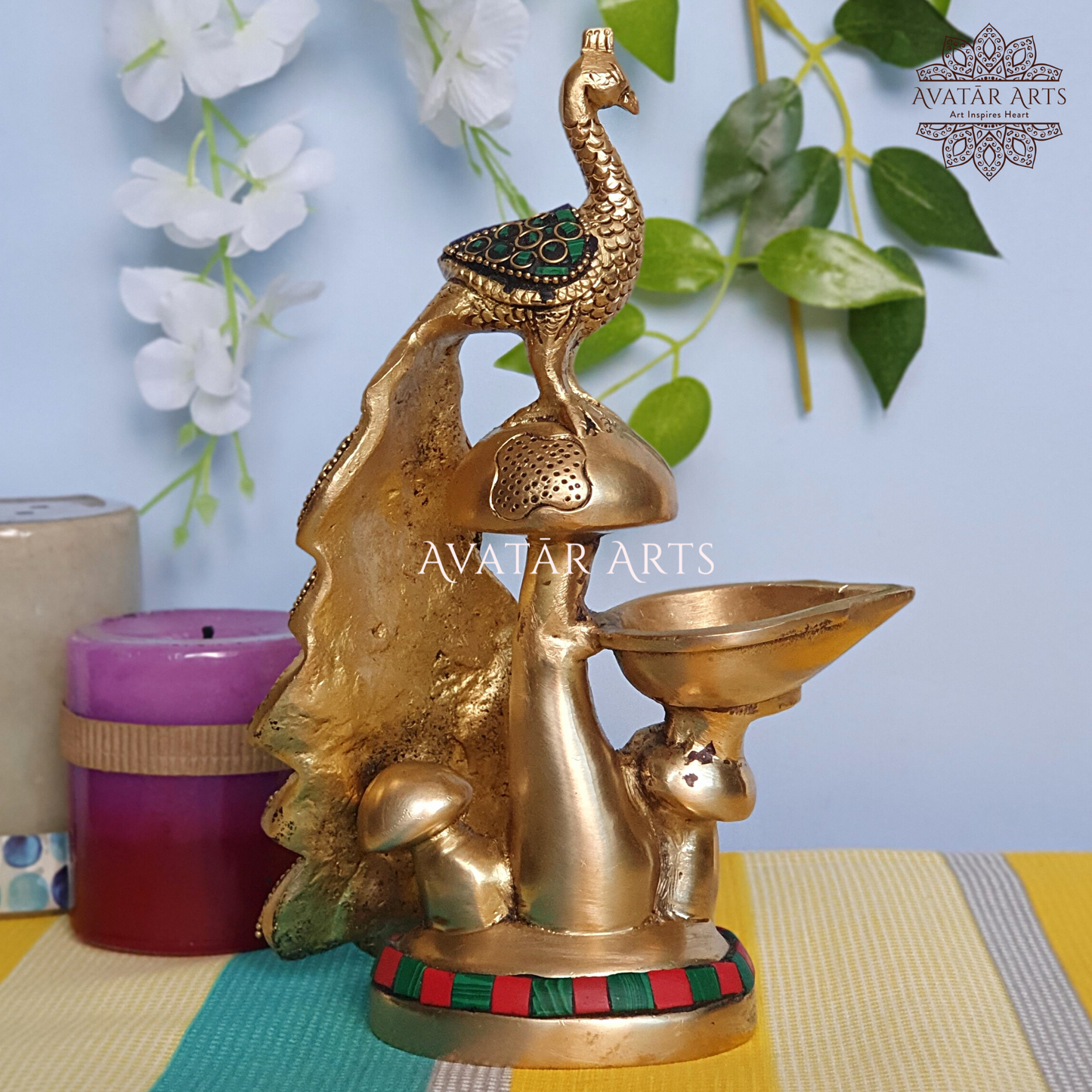 Brass Peacock lamps