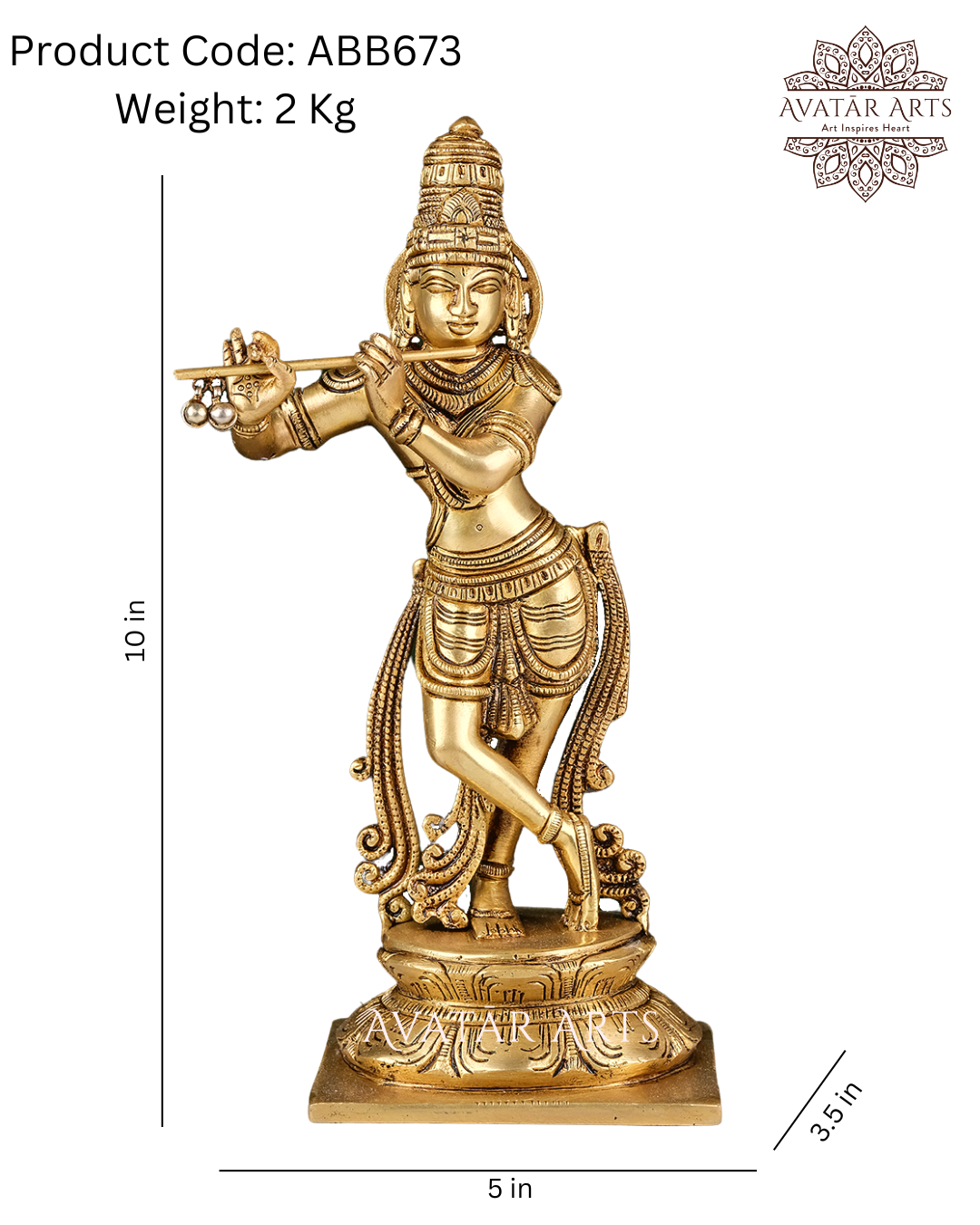 Lord Krishna In Brass