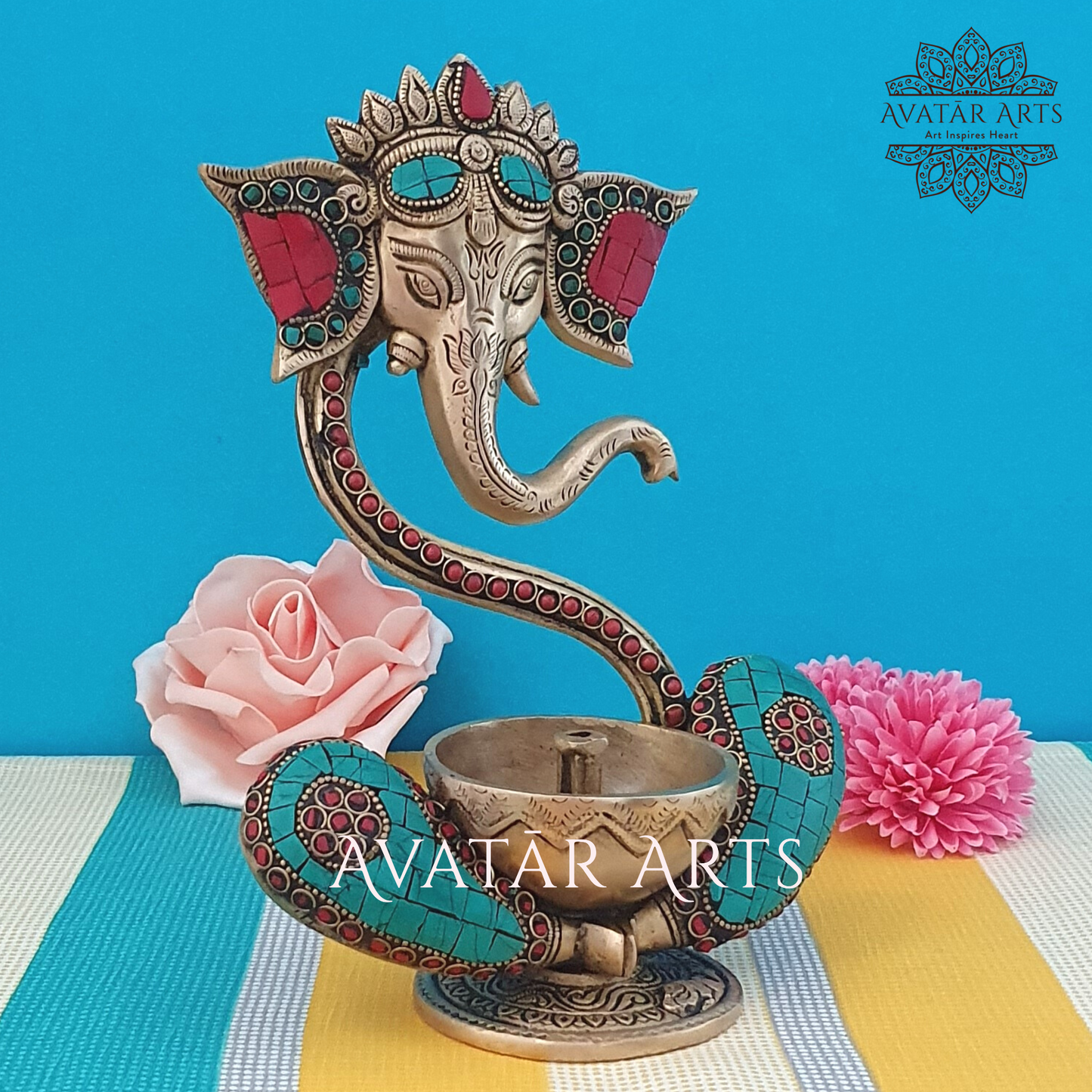 Brass Ganesha Diya