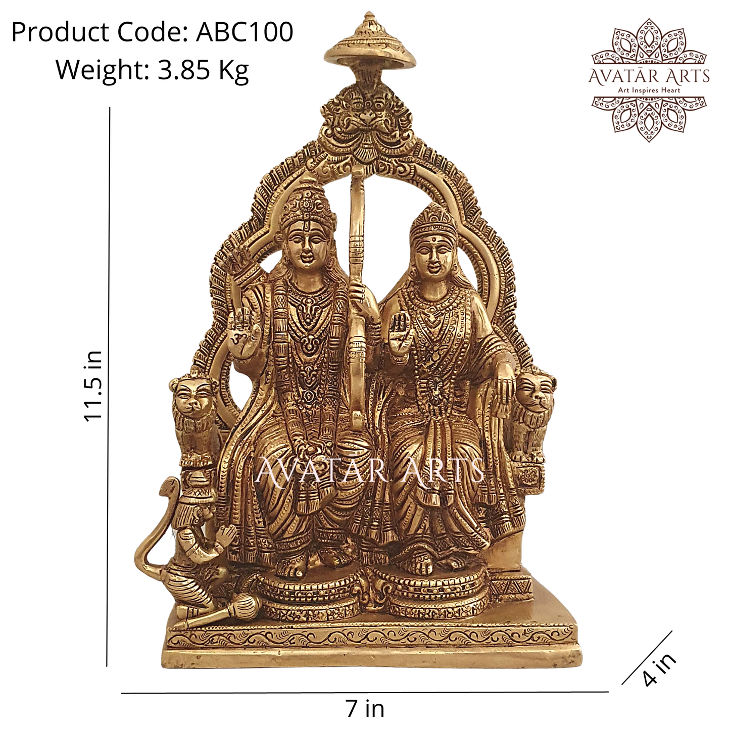 Shree Sitaram Statue In Brass