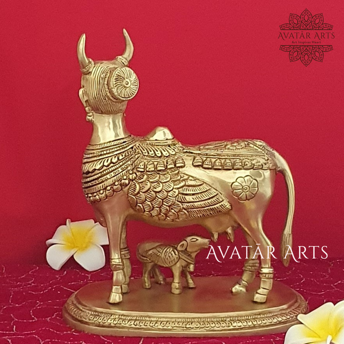 Brass Kamdhenu Cow Of Plenty