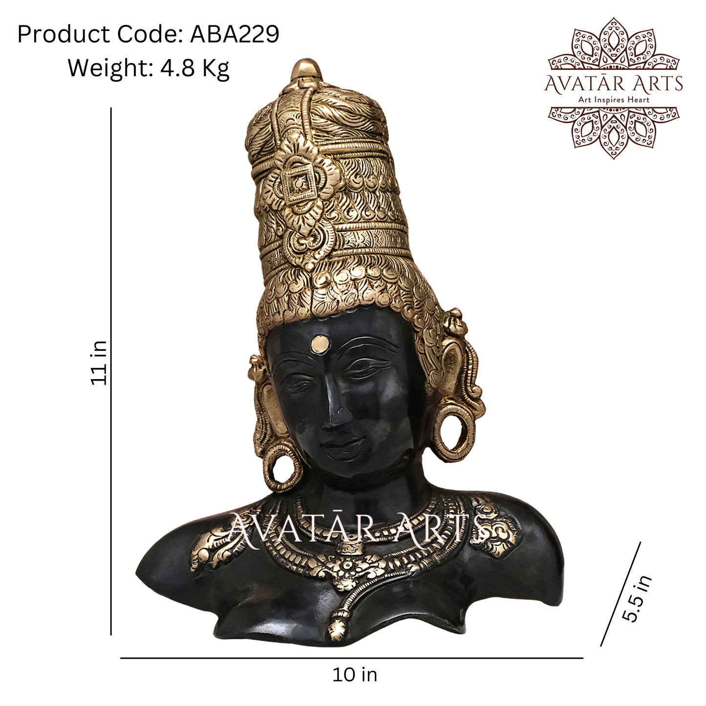 Brass Lady / Parvati Bust For Home Decor