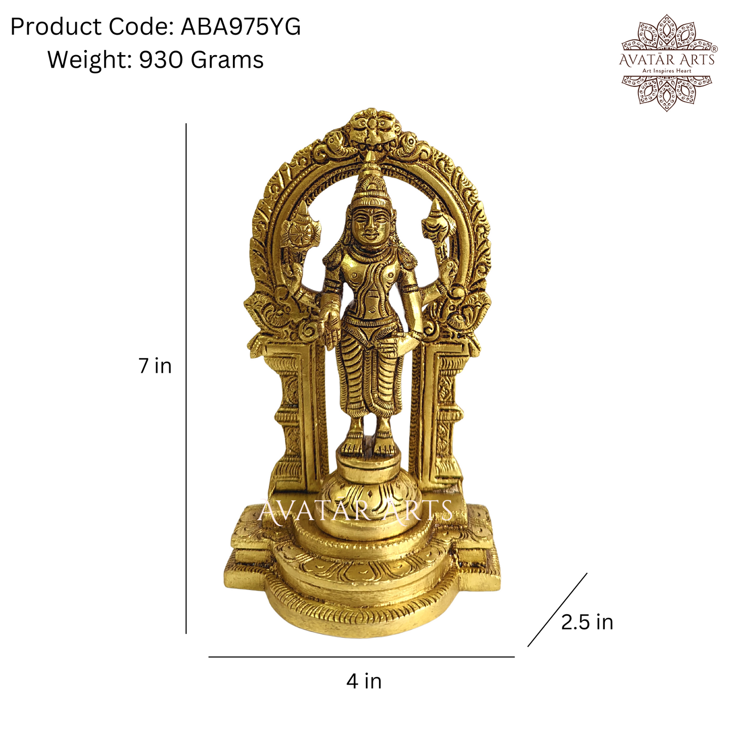 Lord Vishnu Idol with Temple Arch