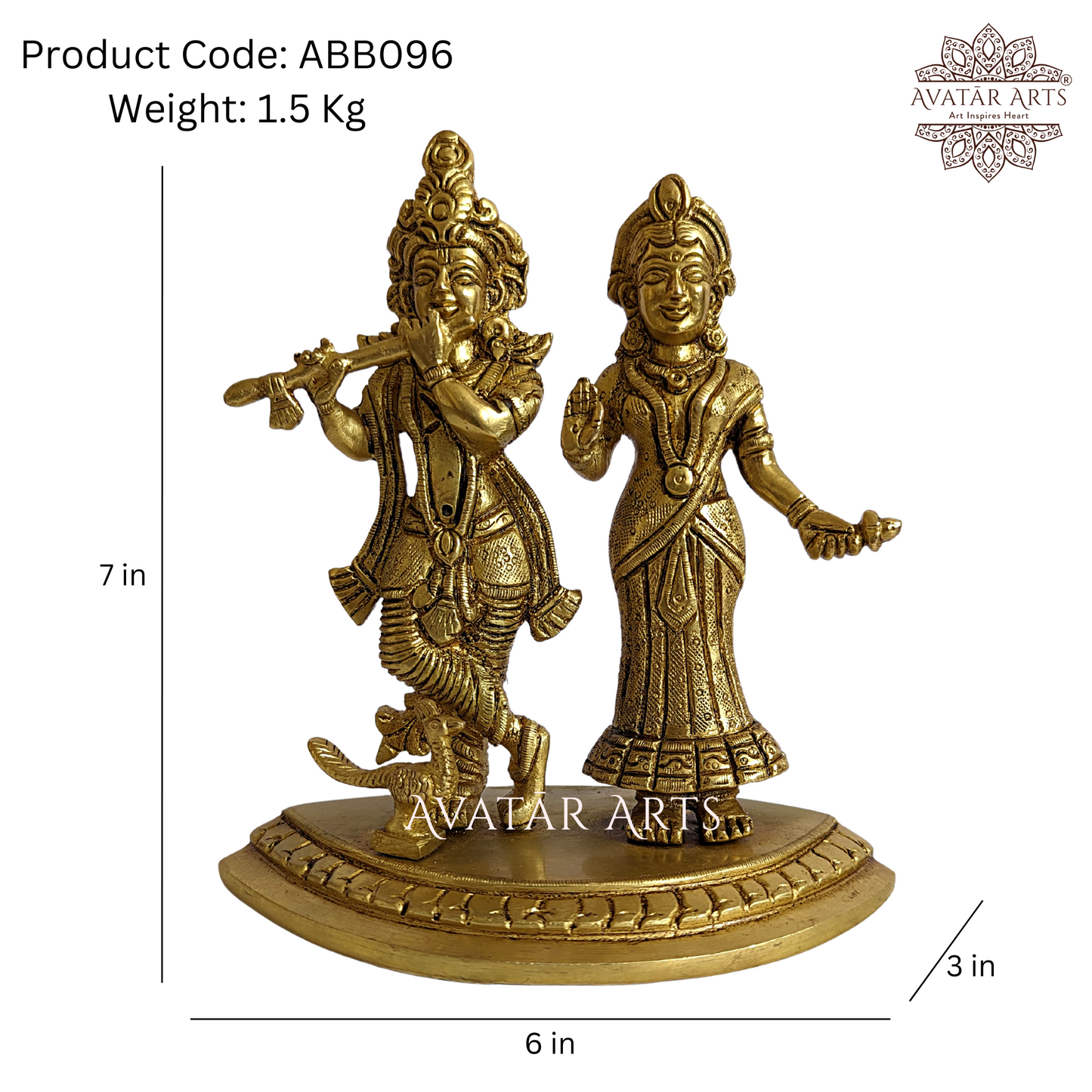 Radha-Krishna Idol for Daily Puja