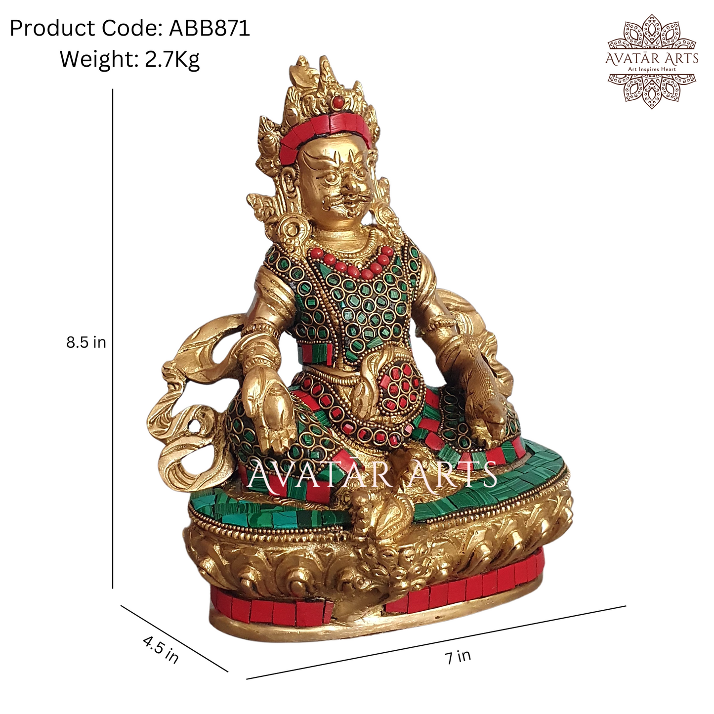 Kuber Statue In Brass