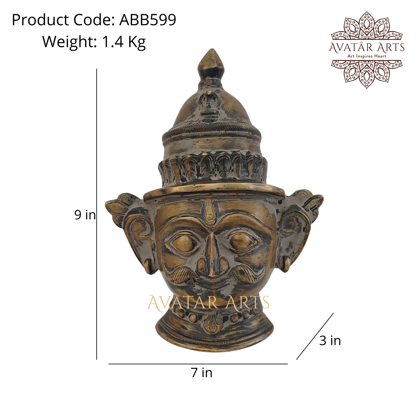 Shiva Parvati Mask For Home Decor