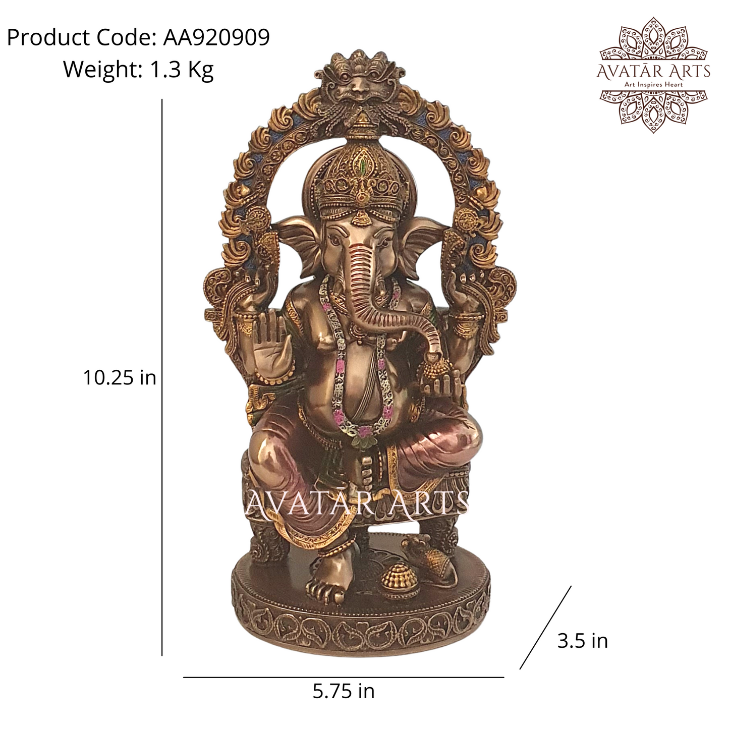 Lord Ganesha Statue With Temple Arch