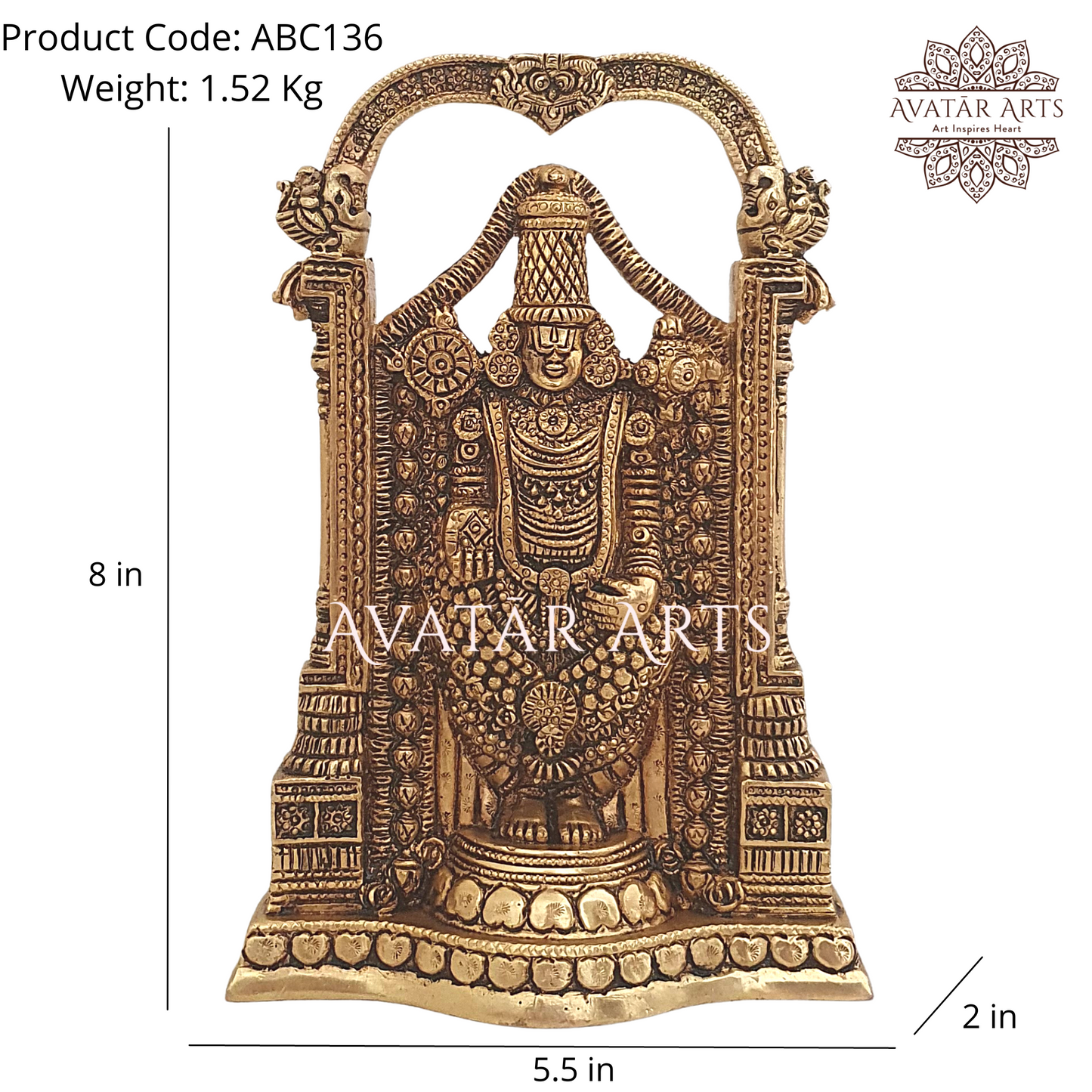 Tirupati Balaji Statue in Brass for Daily Pooja