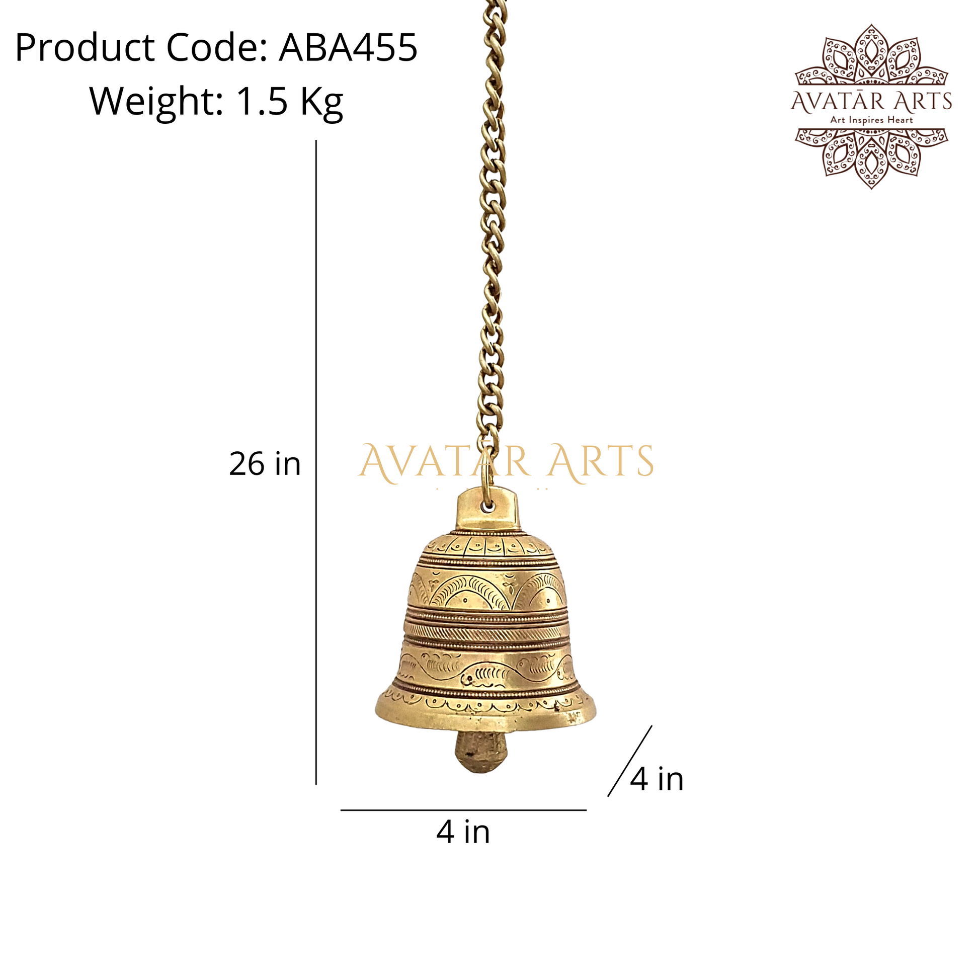 Hanging Bell In Brass – Avatar Arts