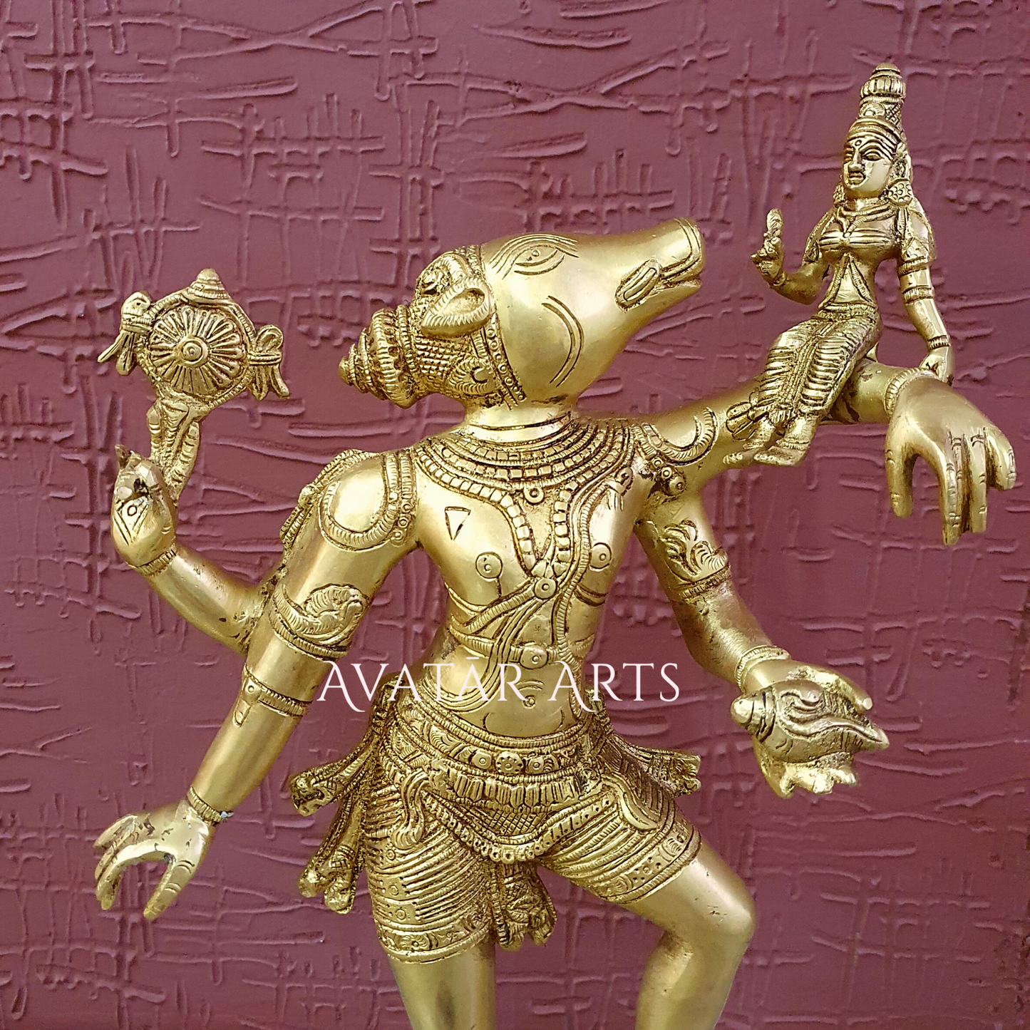 Lord Varaha with Bhudevi Idol In Brass For Home Temple