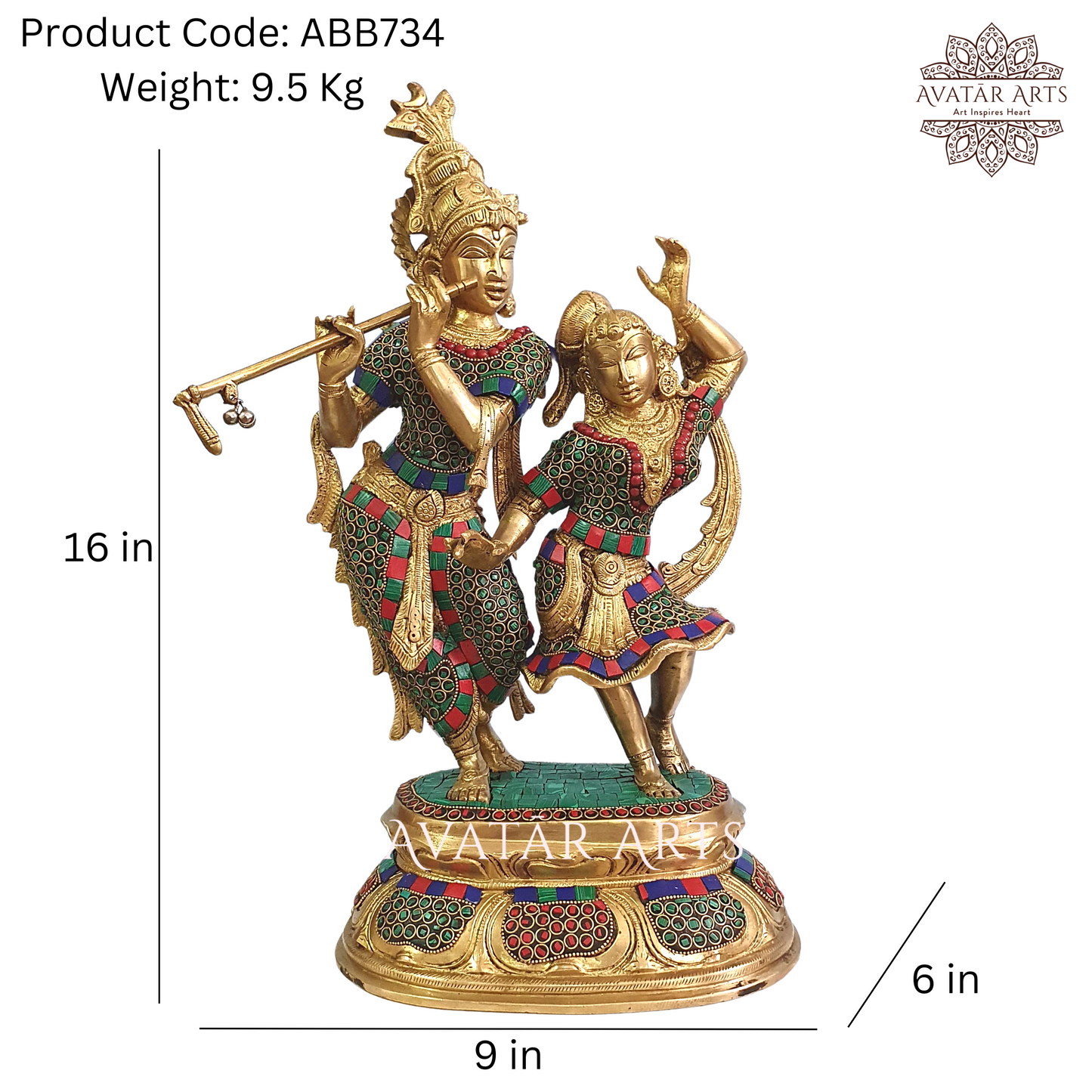 Dancing Radha-Krishna Statue