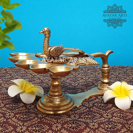 Brass Five Wick Aarti