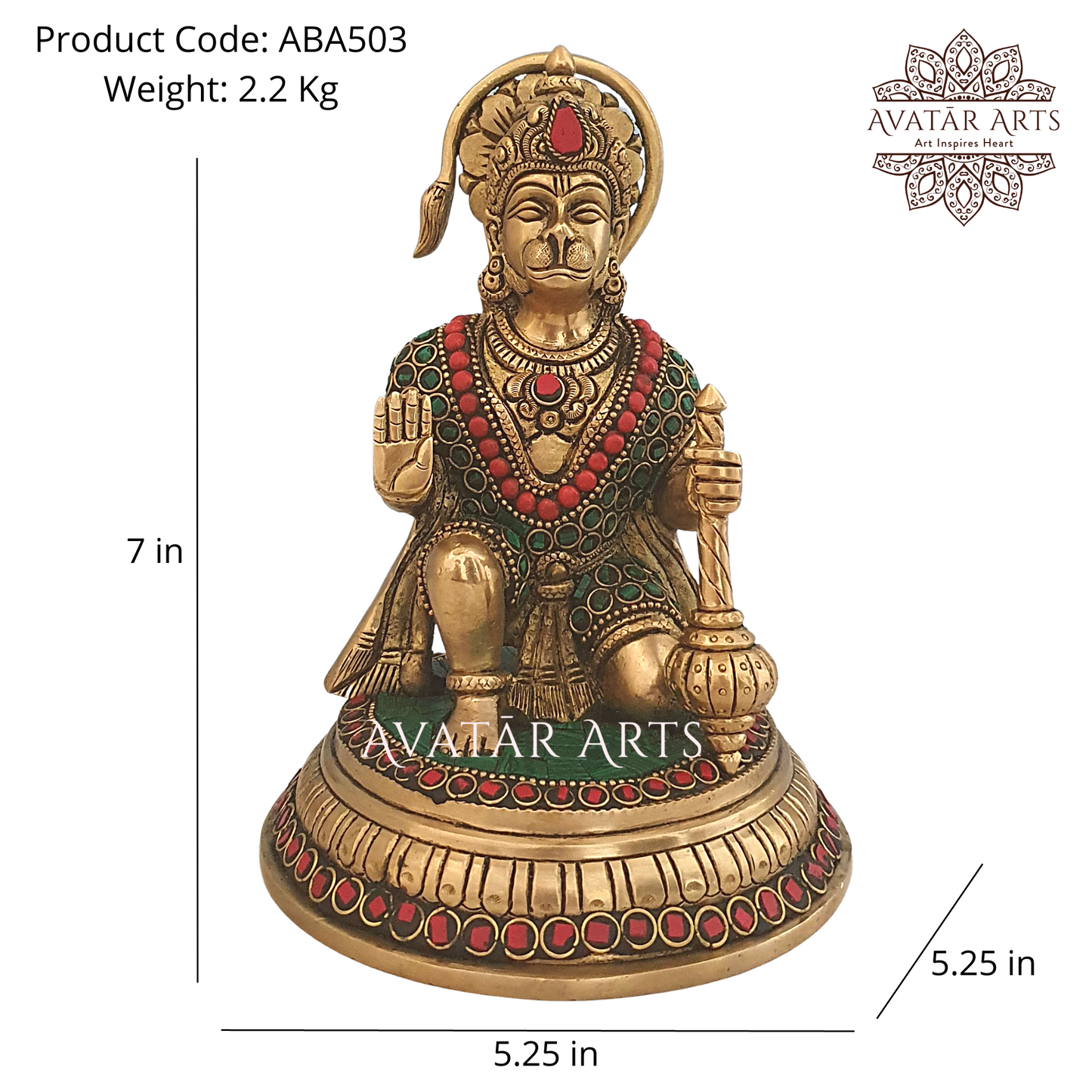 Lord Hanuman Statue in Brass