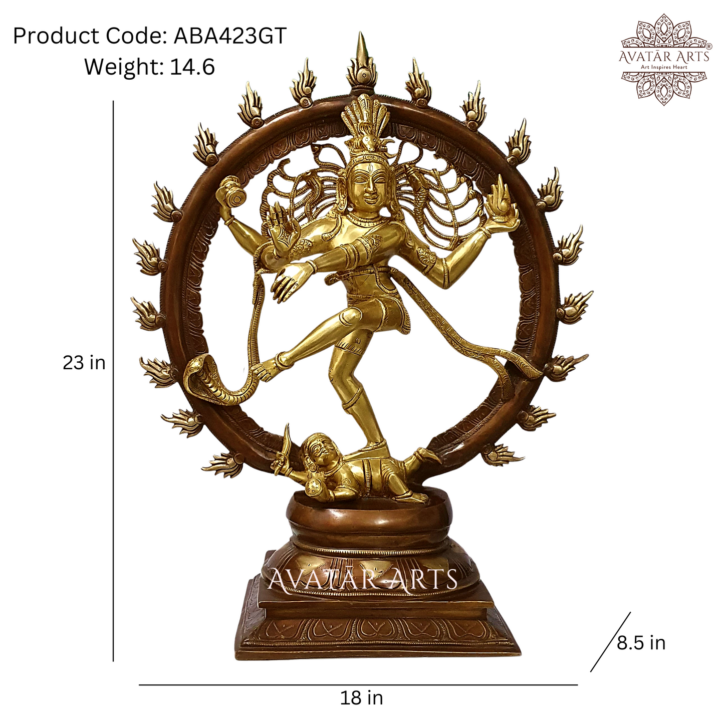 Lord Natraja Idol in Brass