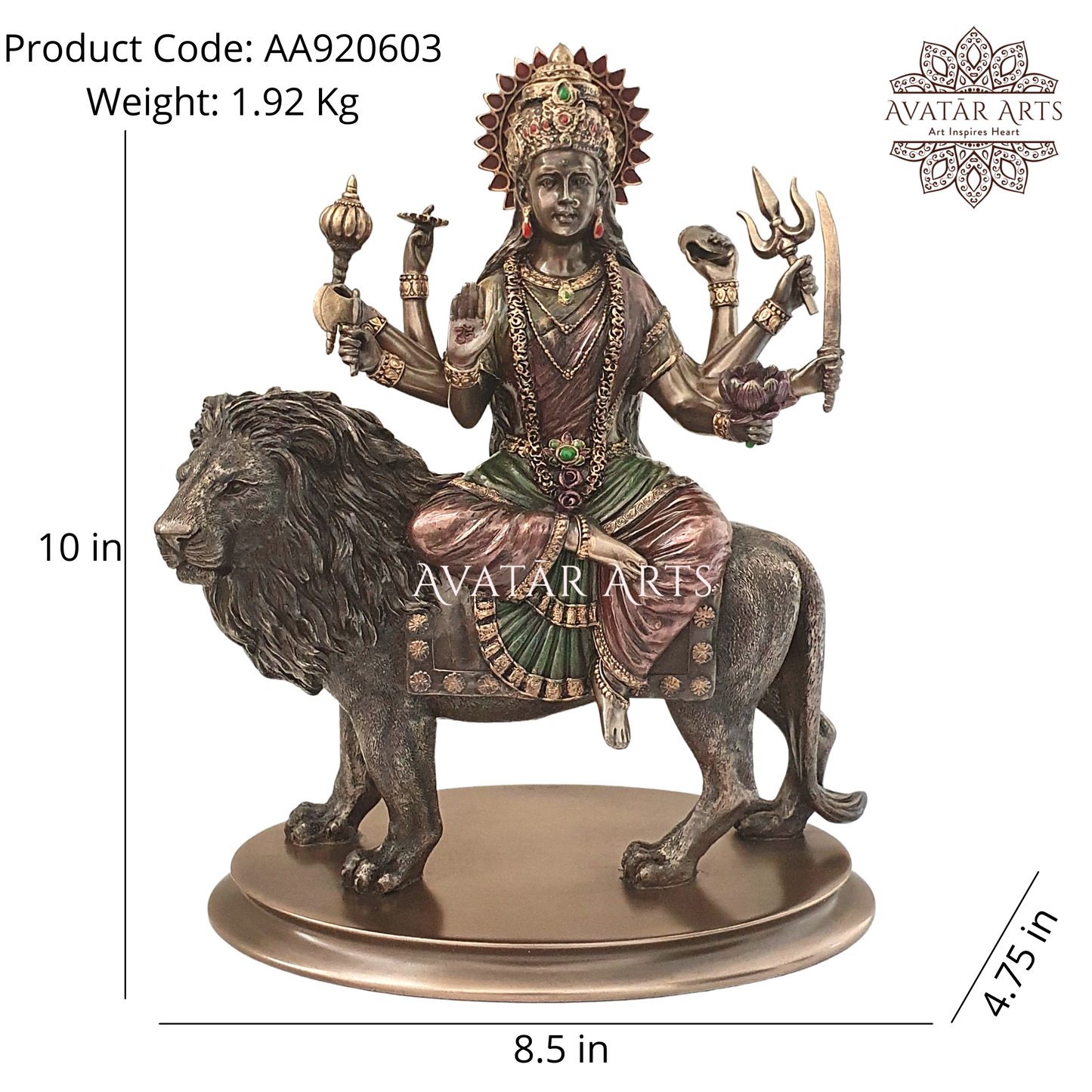 Durga Statue Sitting On Lion