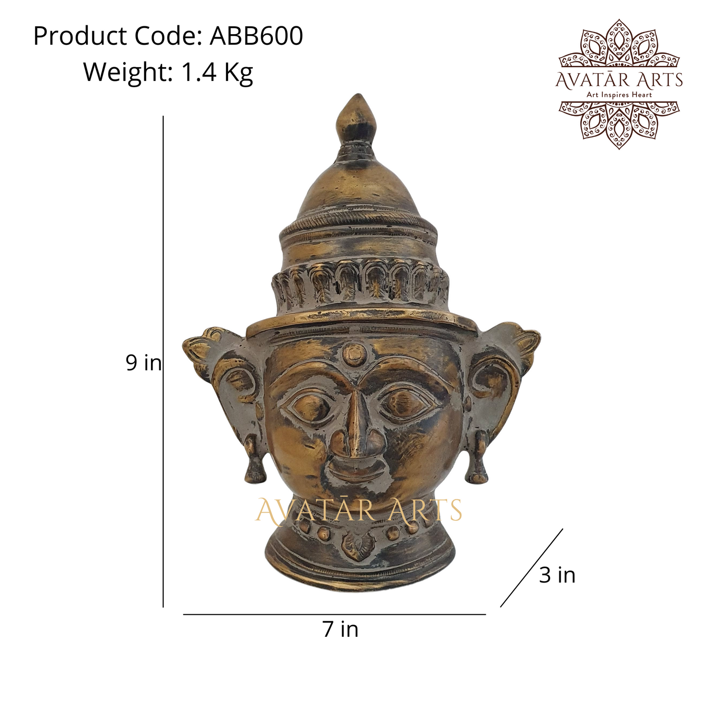 Shiva Parvati Mask For Home Decor