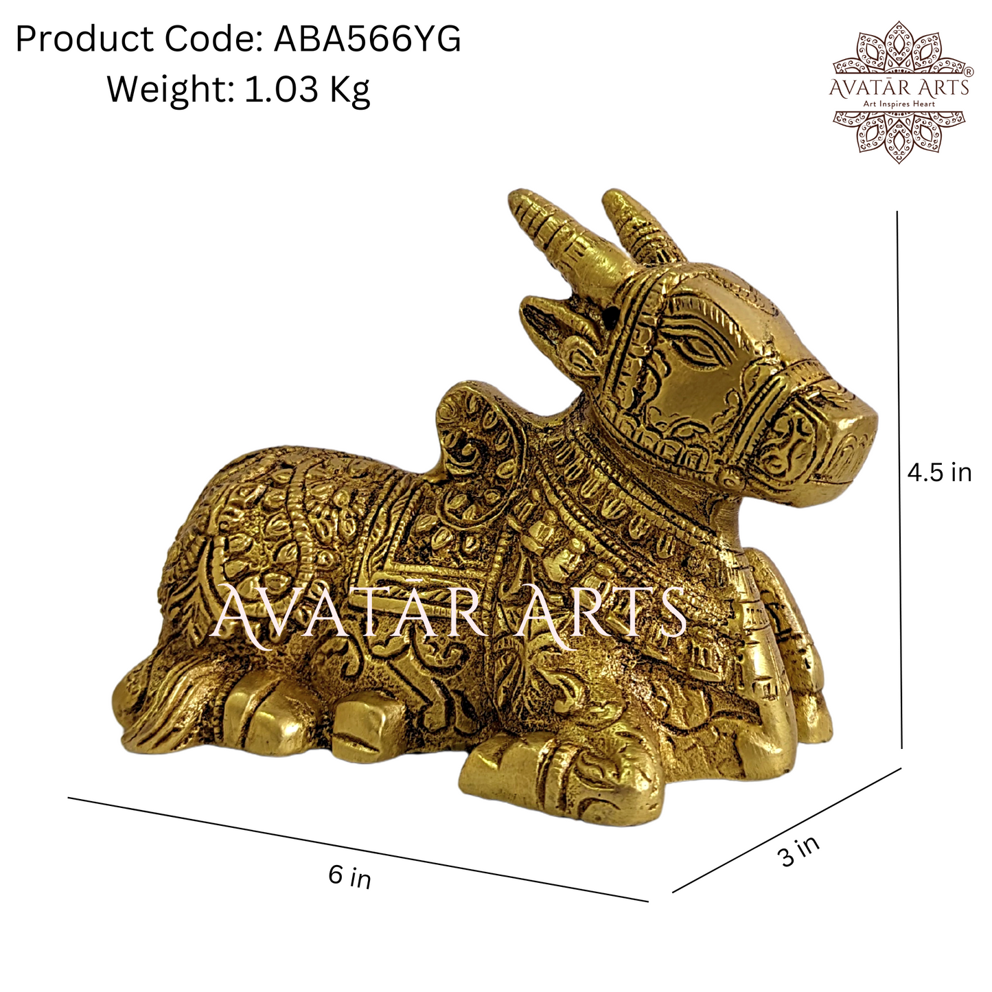 Nandi Statue in Brass