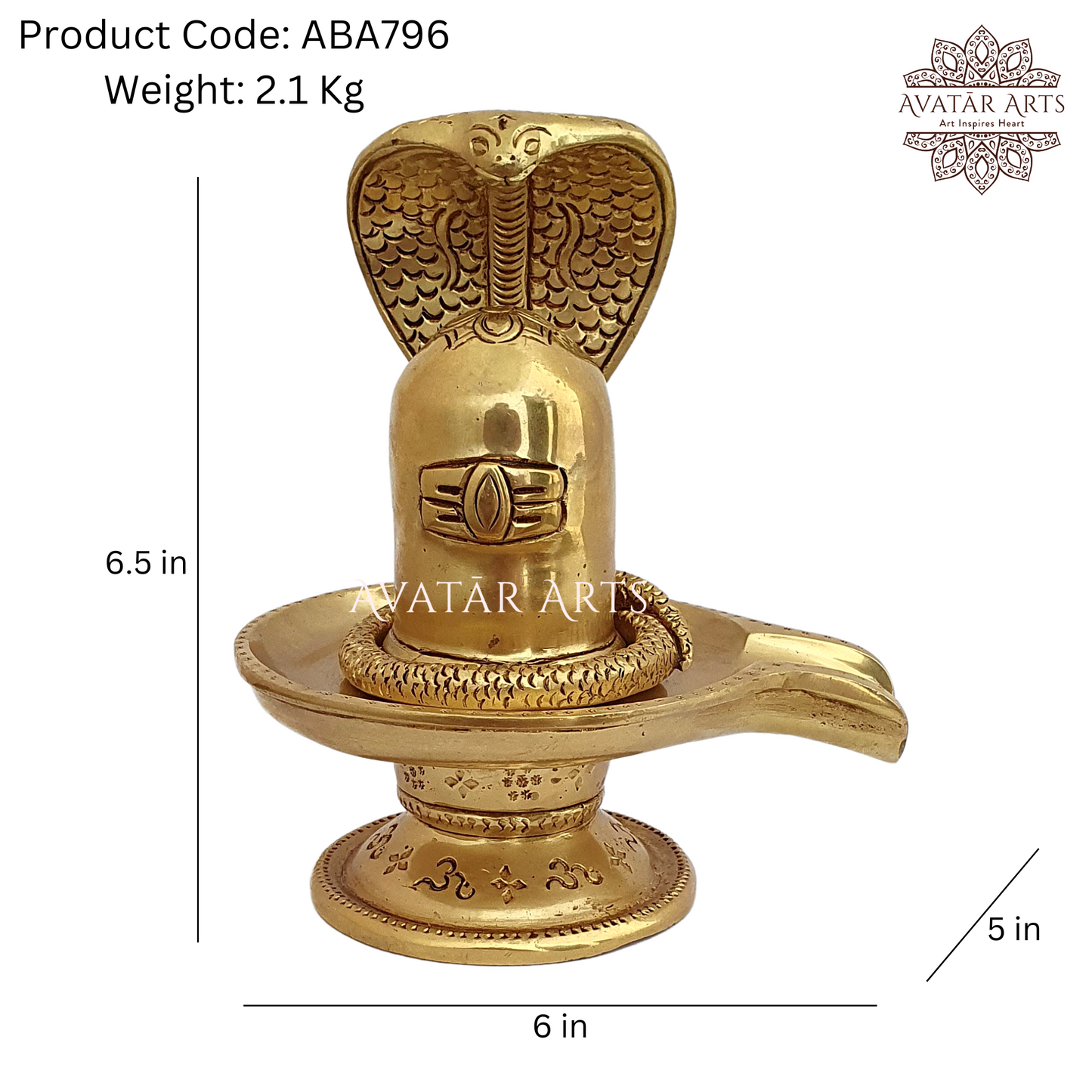 Brass Shivling with Nandi and Trishul (Set of 3)