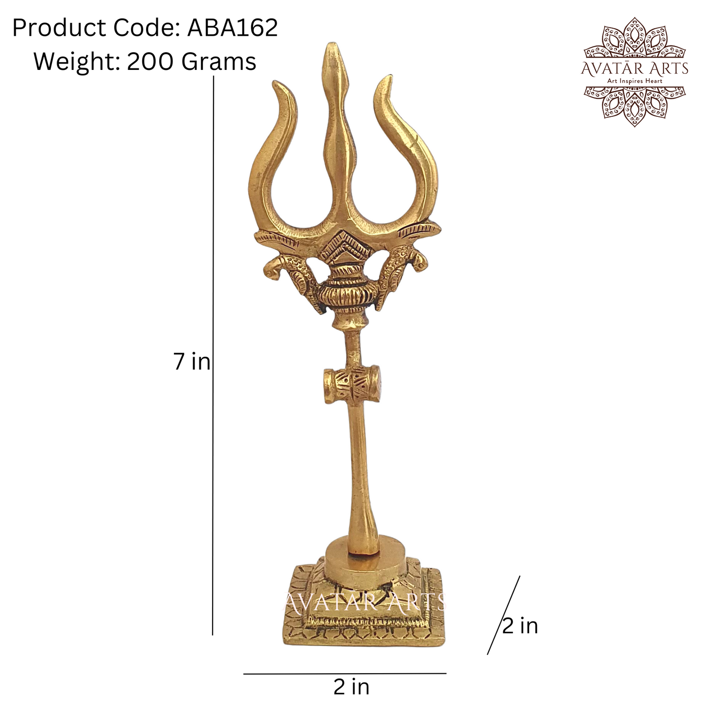 Brass Shivling with Nandi and Trishul (Set of 3)